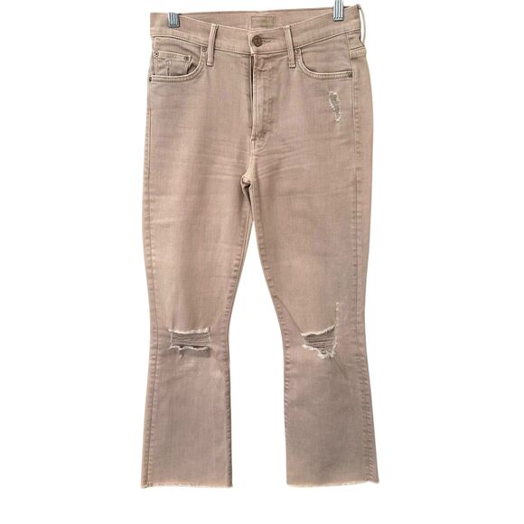 MOTHER The Insider Fray Crop Khaki Tan Sz 26 - Picture 2 of 7